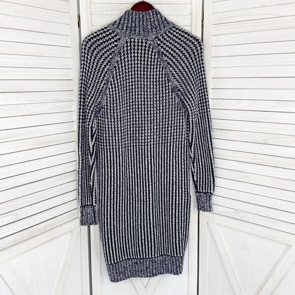 Gap Ribbed Toggle Front Long Cardigan Sweater Blue White XS Fisherman Nautical - Picture 12 of 16